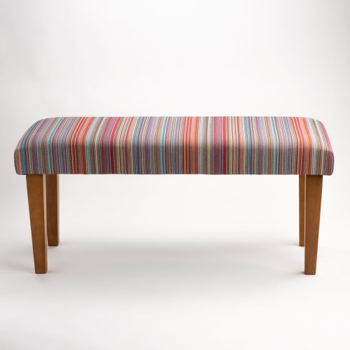 Panca a righe su gambe in legno