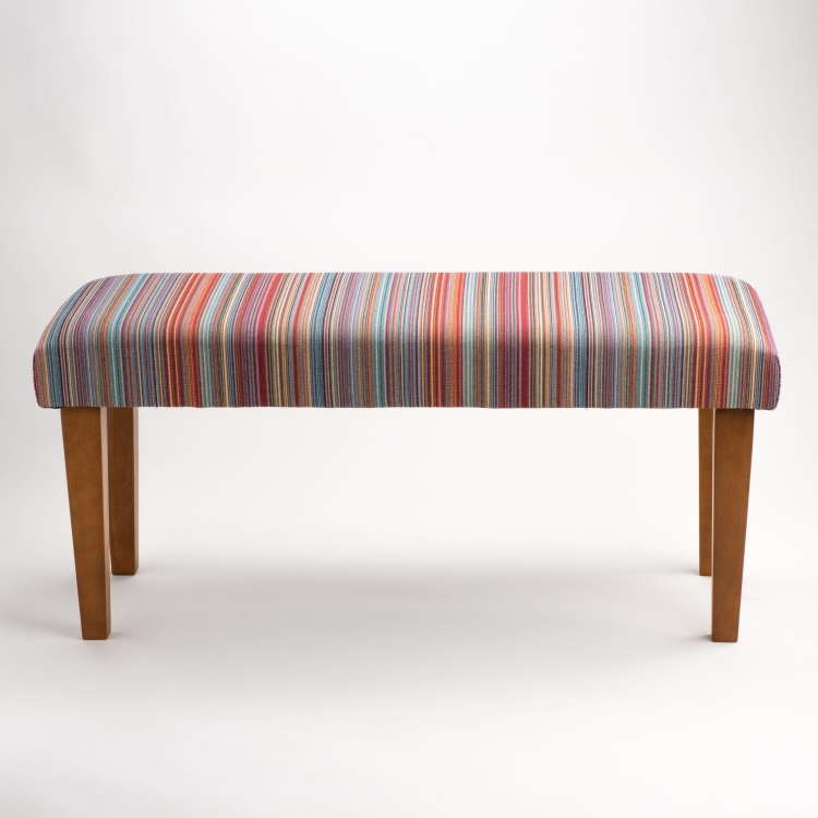 Panca a righe su gambe in legno