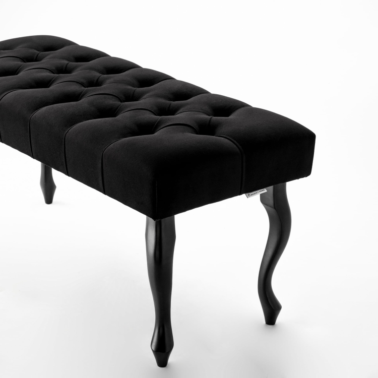 Panca trapuntata nera per il corridoio