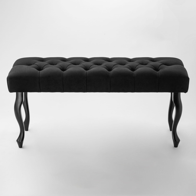Panca trapuntata nera per interni moderni