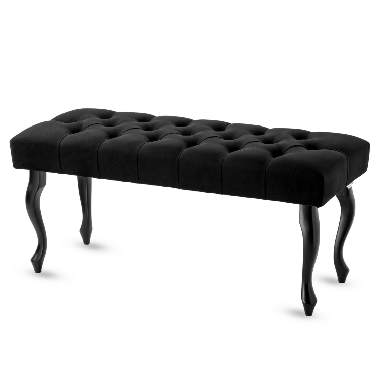 Panca trapuntata nera per il corridoio