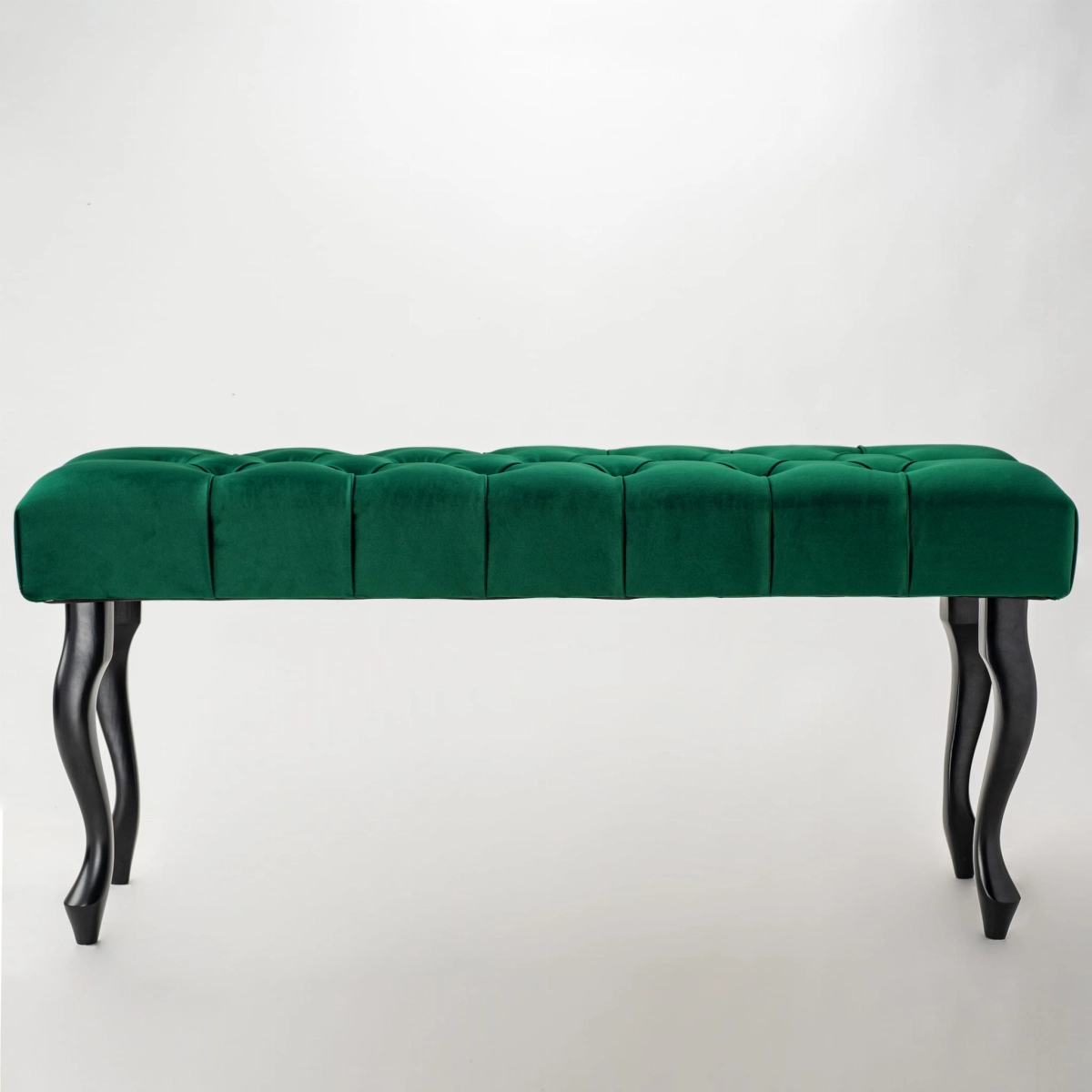 Panca Chesterfield trapuntata verde bottiglia