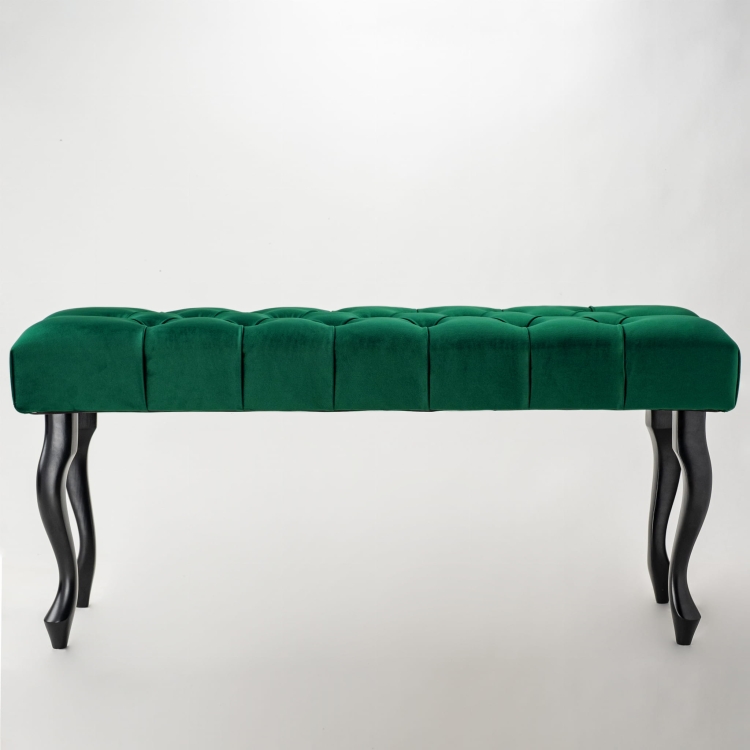 Panca Chesterfield trapuntata verde bottiglia