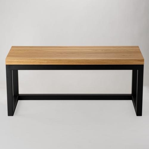 Panca con piano in legno e struttura in metallo in stile industriale