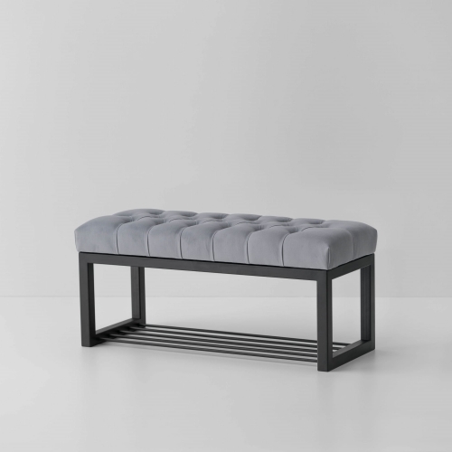 Panca industriale per corridoio con ripiano per scarpe