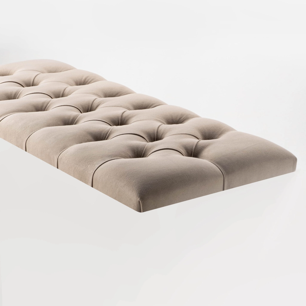 Elegante pannello da parete trapuntato color latte, ideale per la camera da letto