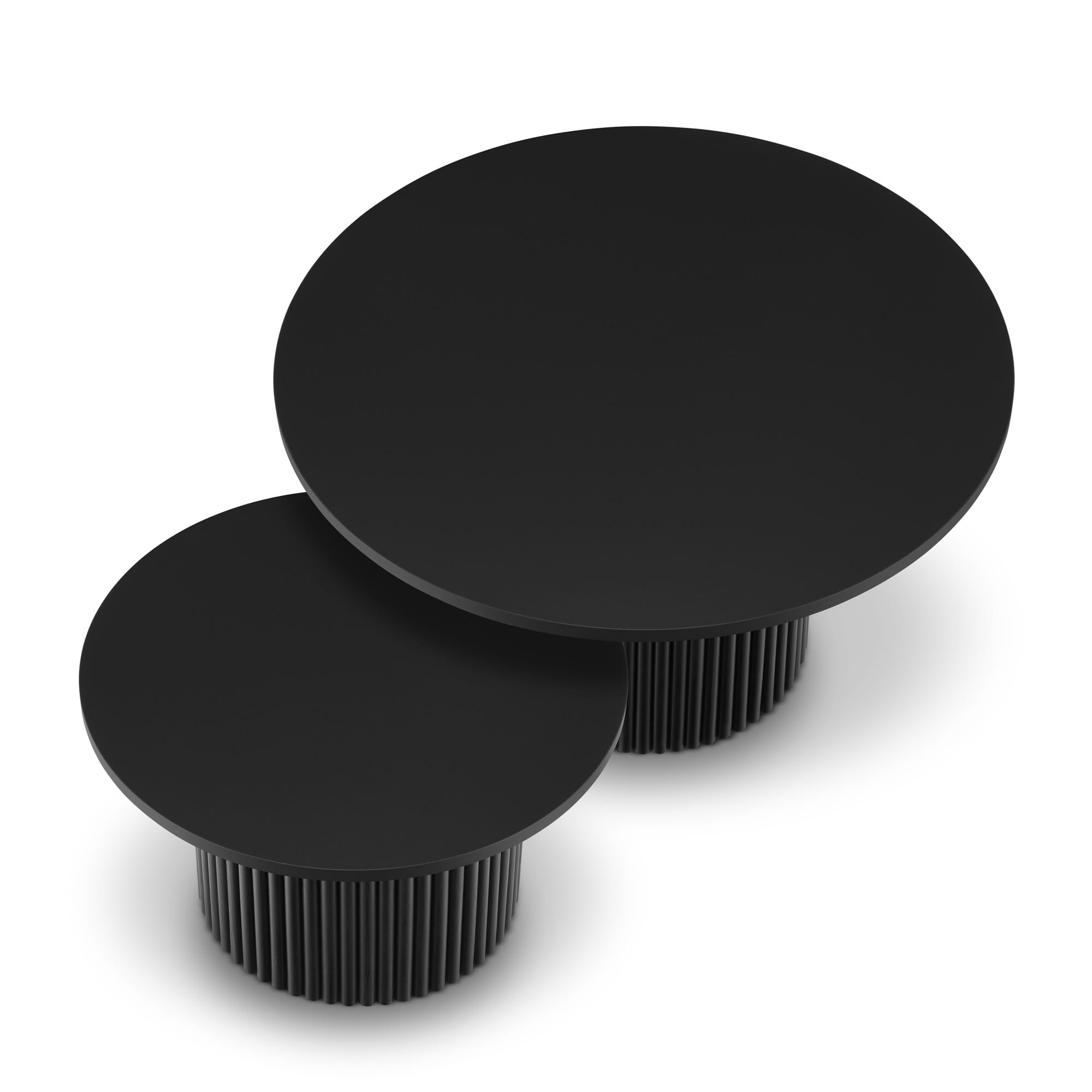 un set di tavoli scanalati