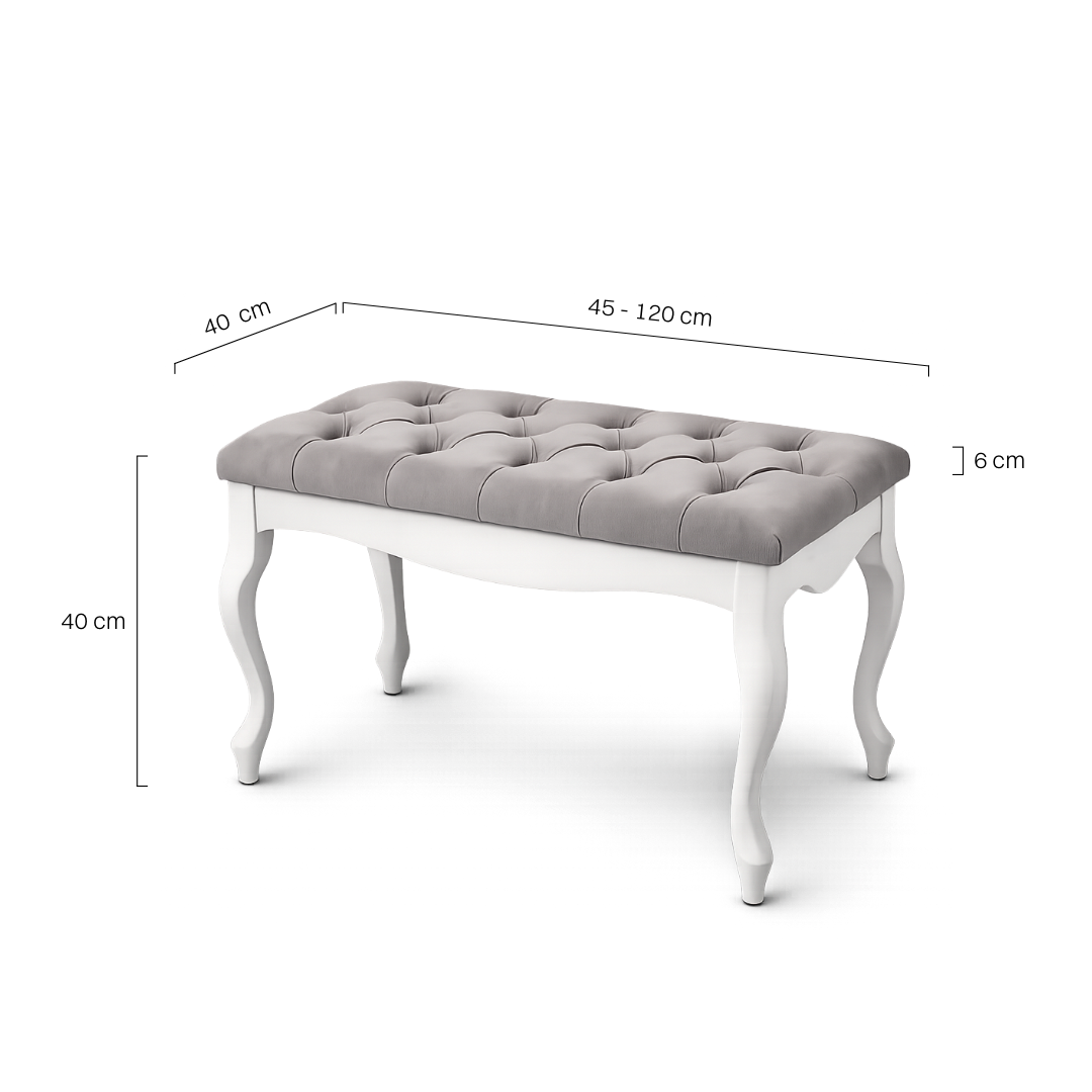Panca trapuntata Blanca - Chesterefield bianco
