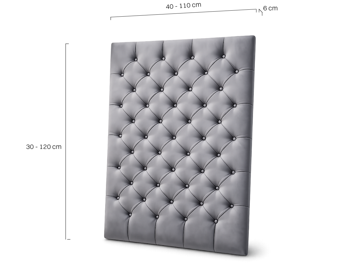 Pikowany panel ścienny w kolorze szarym