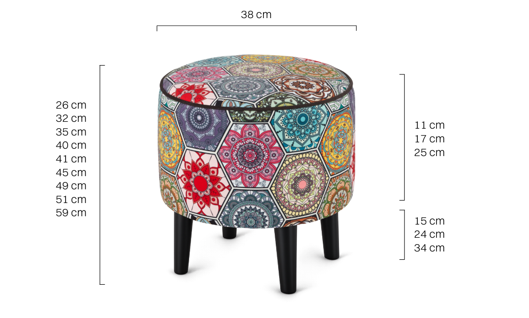 orientalna pufa okrągła