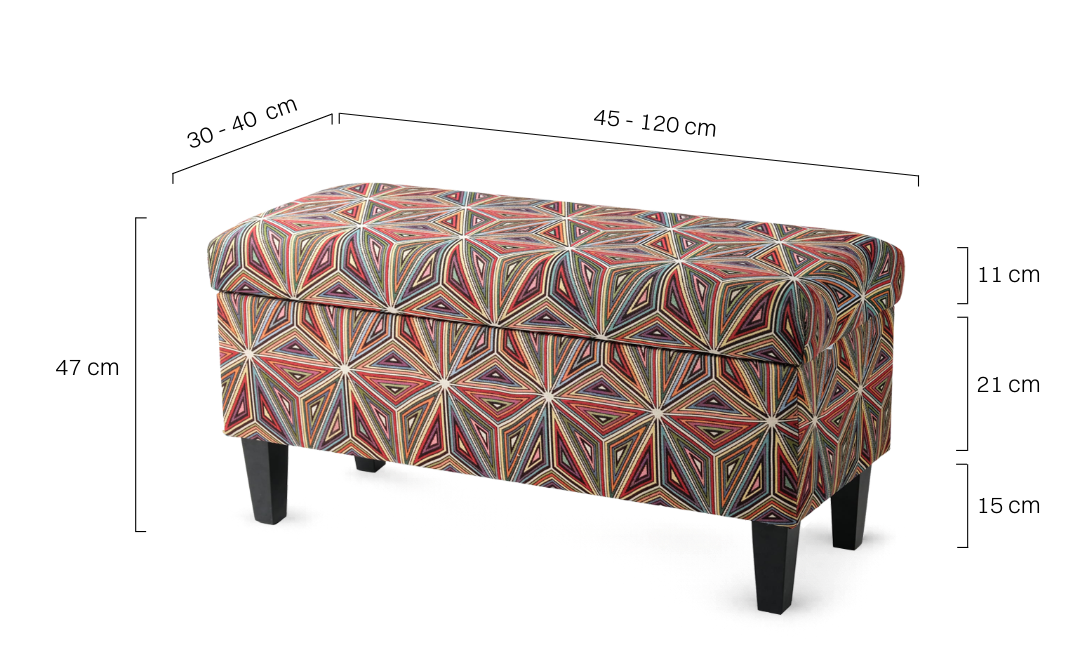 Pouf trapuntato con contenitore floreale, funzionale e decorativo per il soggiorno o la camera da letto