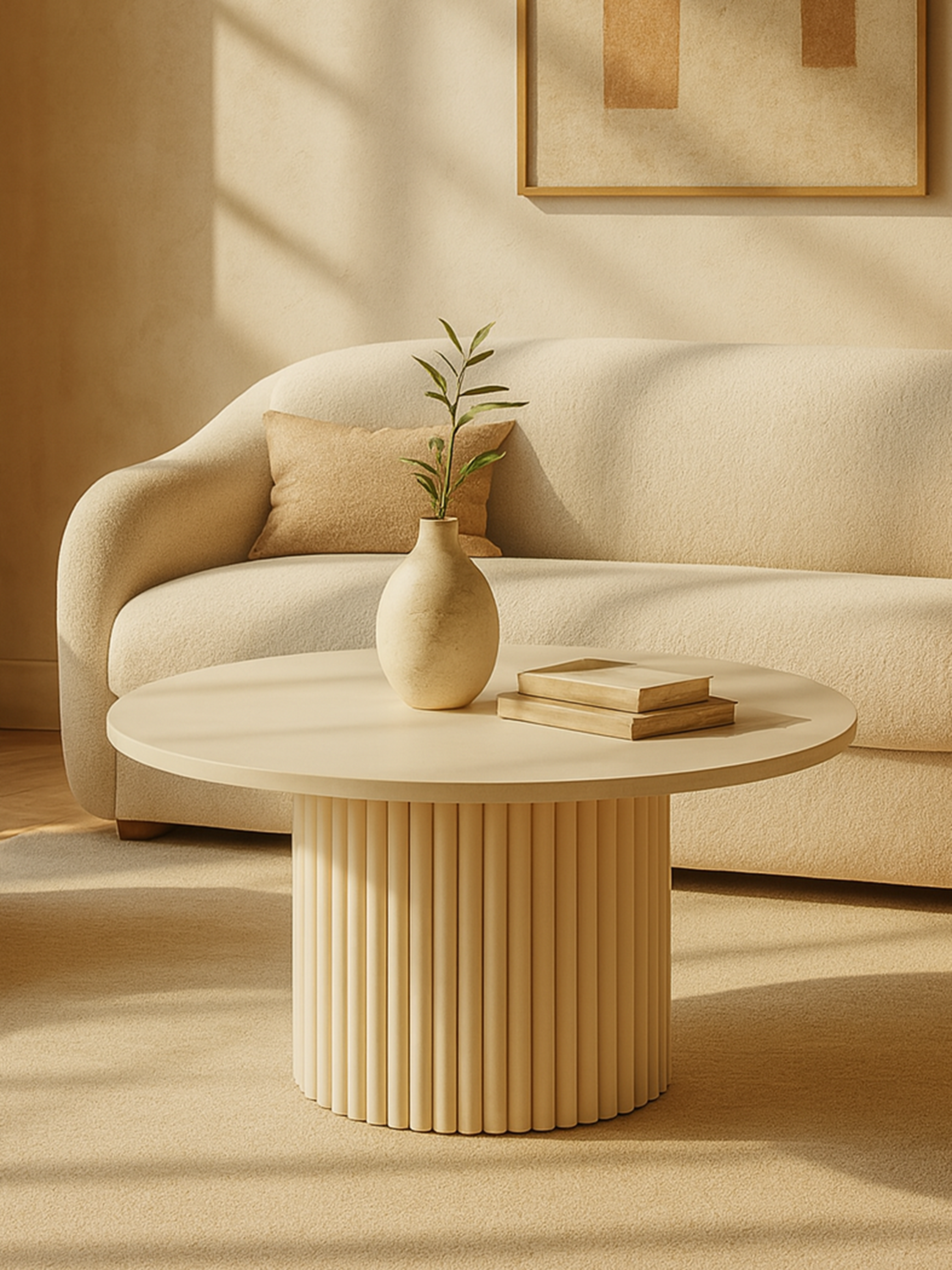 Tavolino Rotondo - Beige Gravuraa