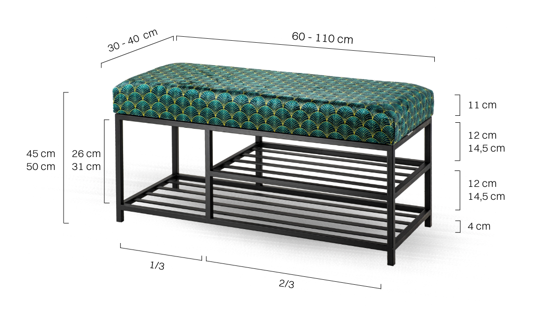 Gepolsterte Bank mit Metallregalen im Industriestil