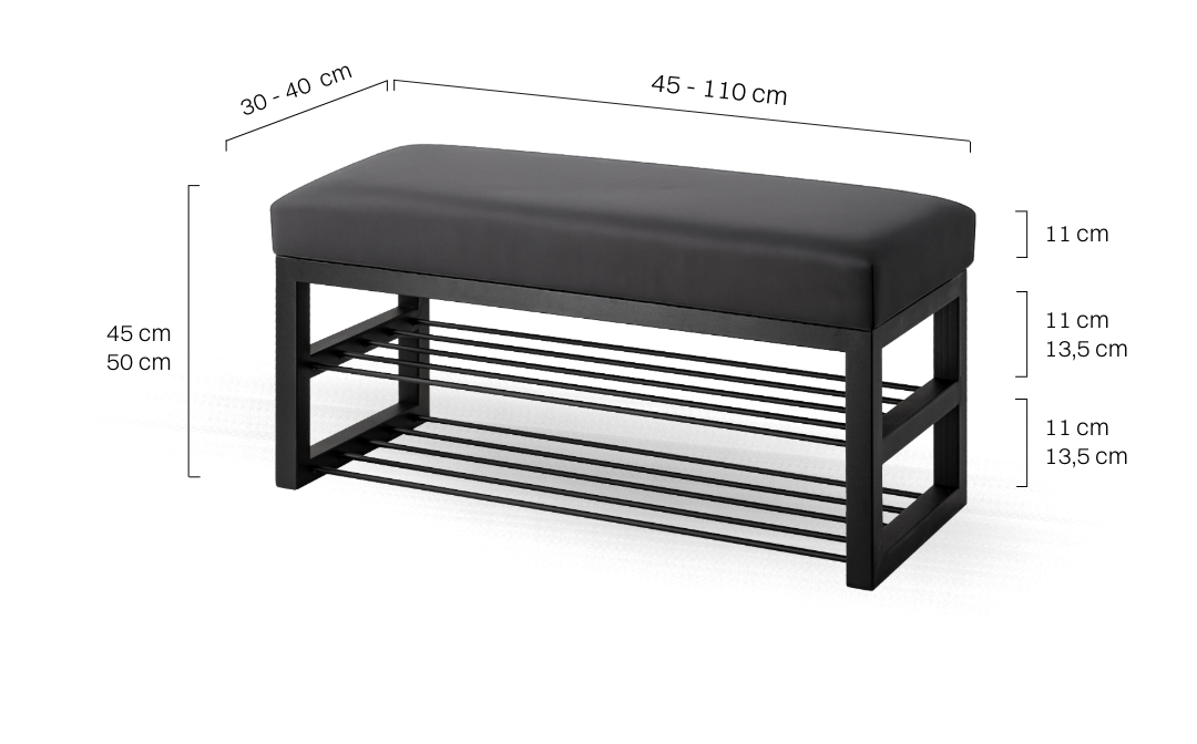 Industrielle Bank mit Schuhregalen, perfekt für Loft-Innenräume