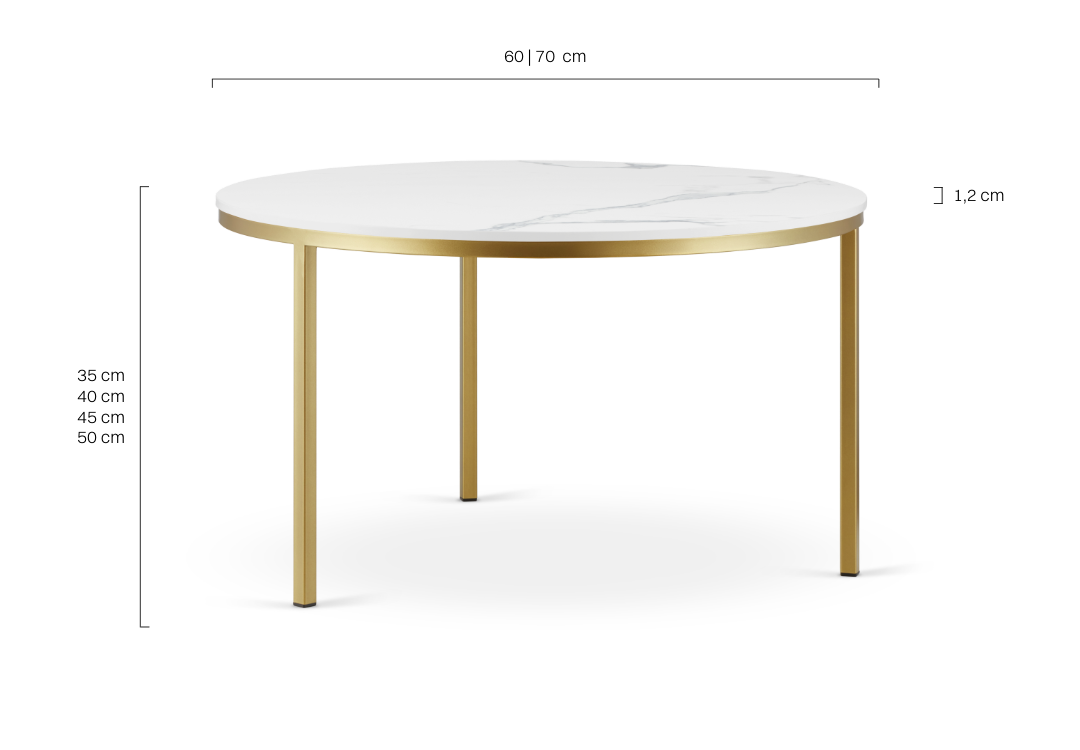 Stilvoller Couchtisch mit Marmorplatte und rundem Stahlfuß