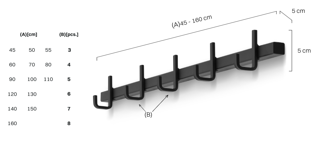 czarny stalowy wieszak ozdobny do przedpokoju, praktyczny i estetyczny