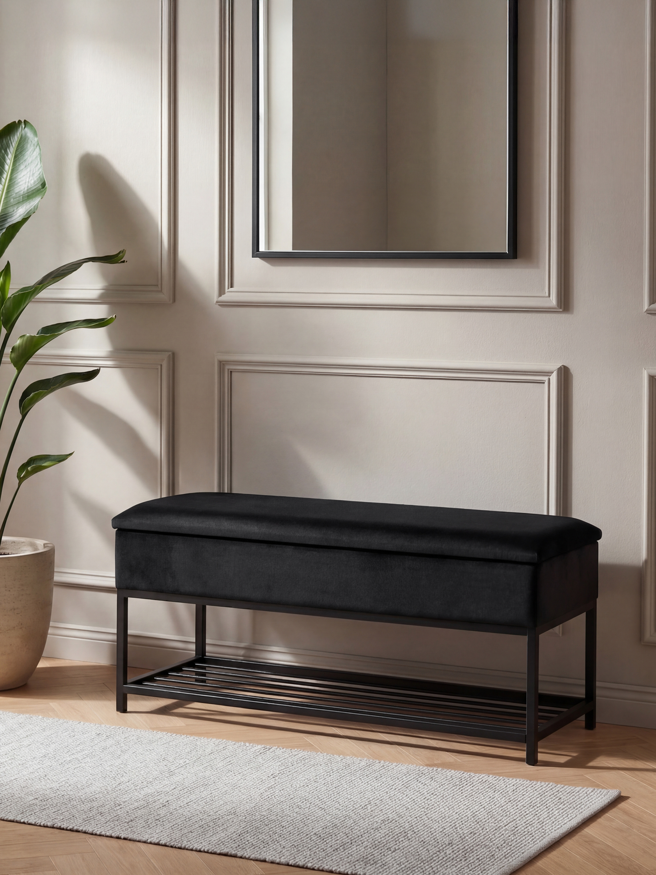 Panca contenitore Cubio Neoloftdock Smooth nera