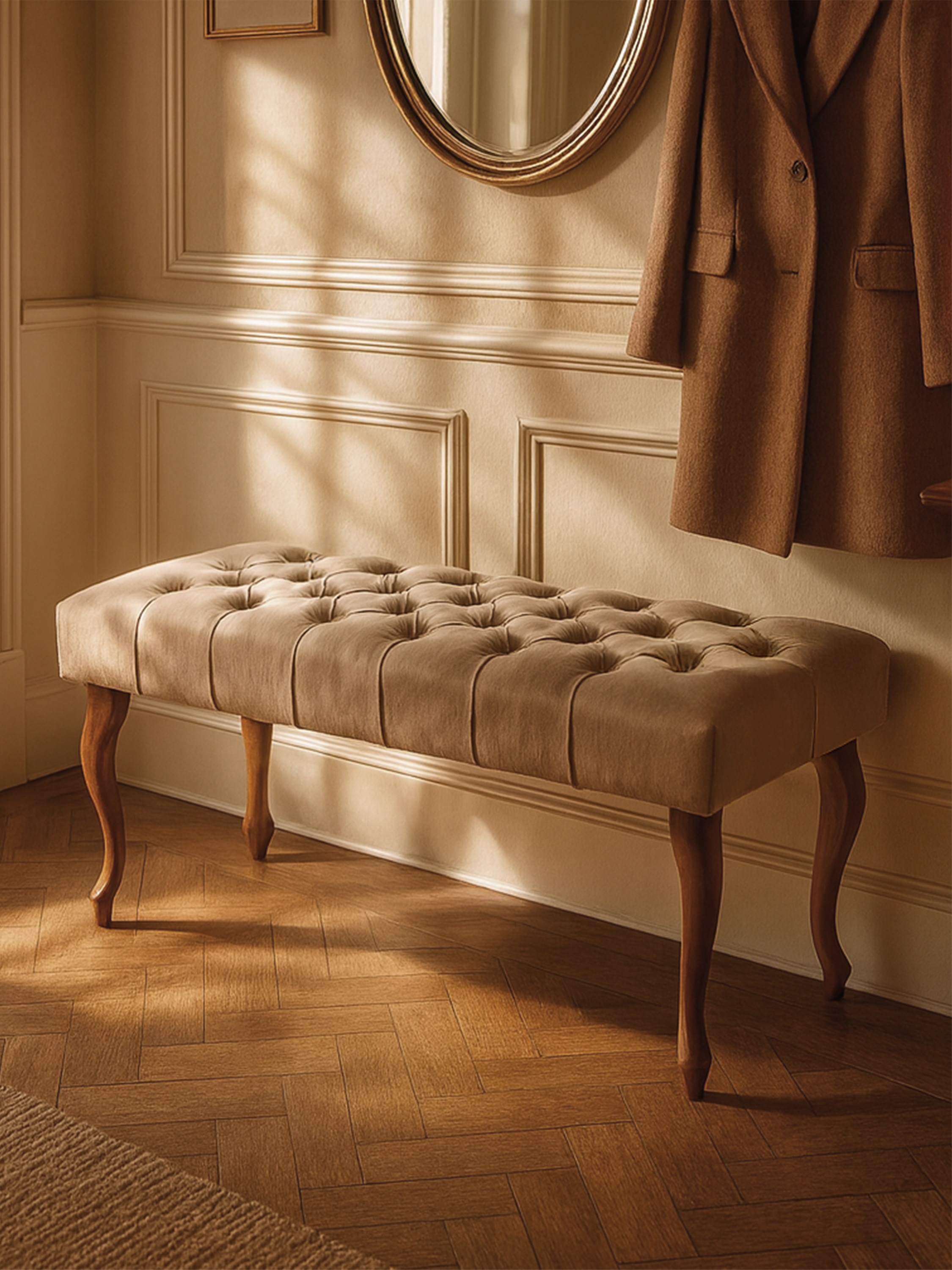 Panca trapuntata CHESTERFIELD LATTE