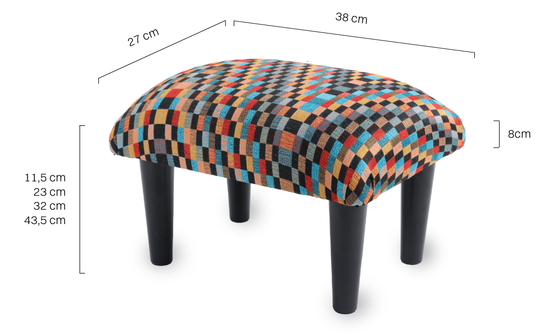 Elegante poggiapiedi colorato, ideale per interni moderni e creativi