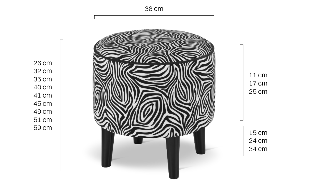pouf zebrato rotondo