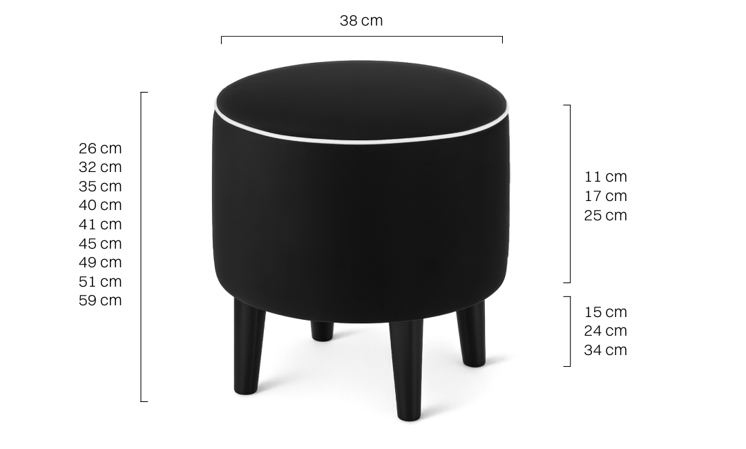 pouf rotondo nero
