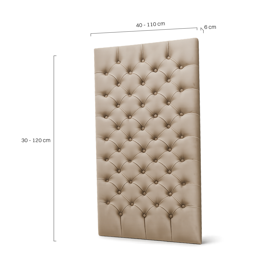 Elegante pannello da parete trapuntato color latte, ideale per la camera da letto